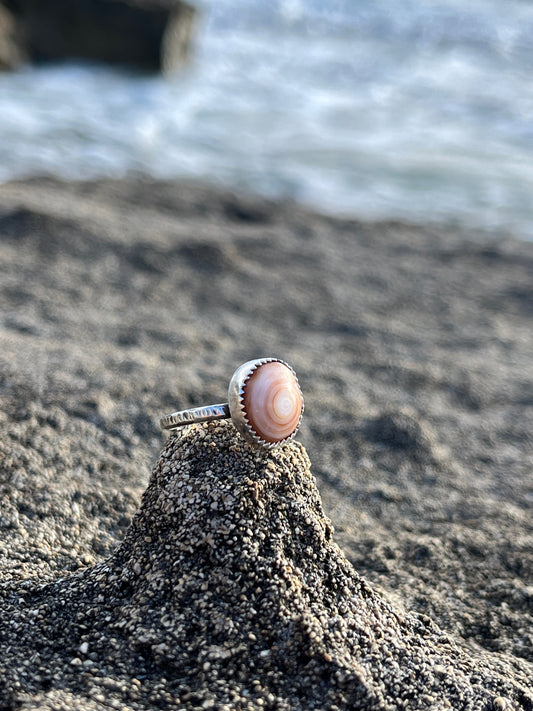 Cinnamon Bun Puka Shell Ring RTS