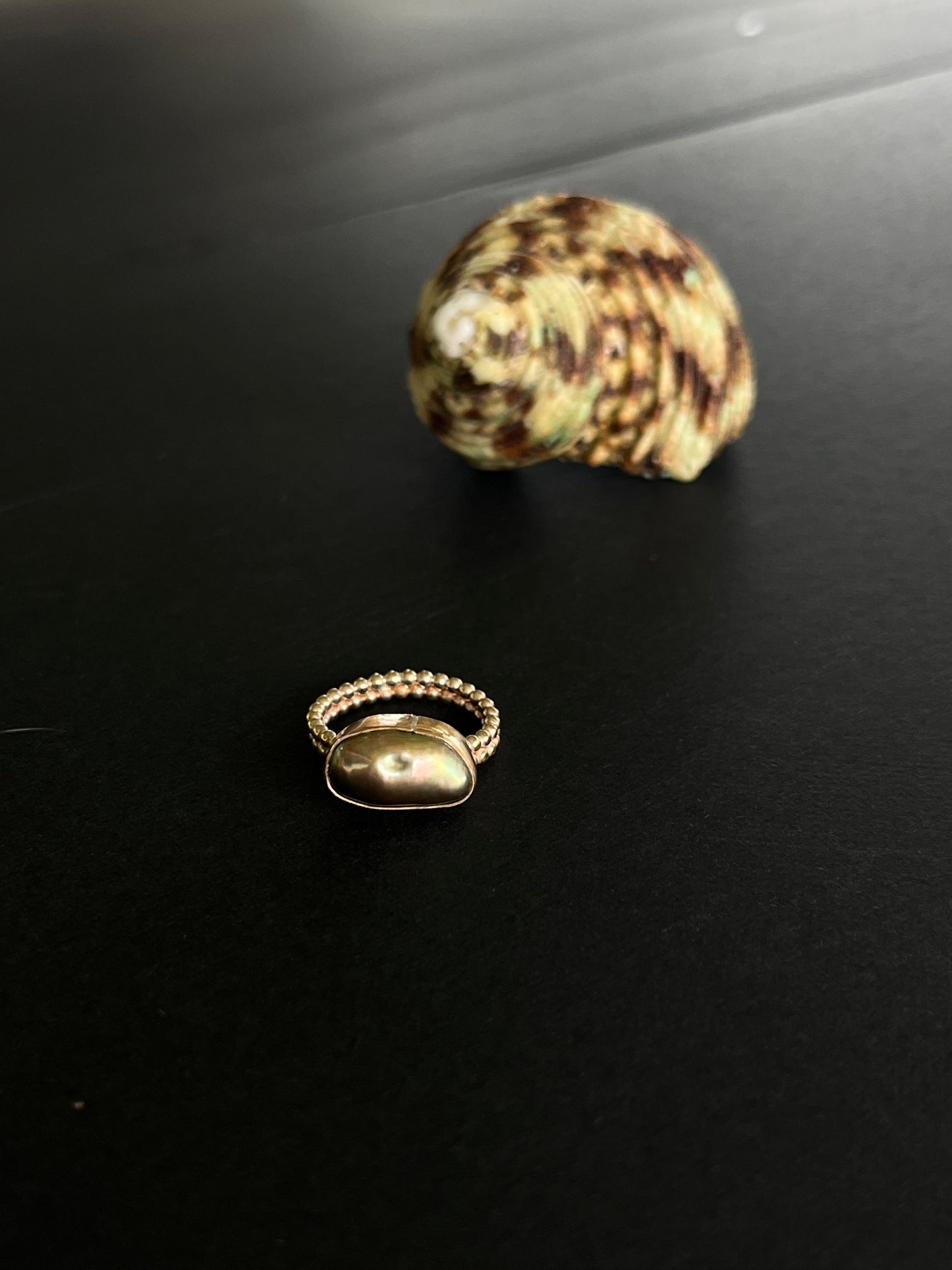 Tahitian Keshi Pearl Ring MTO