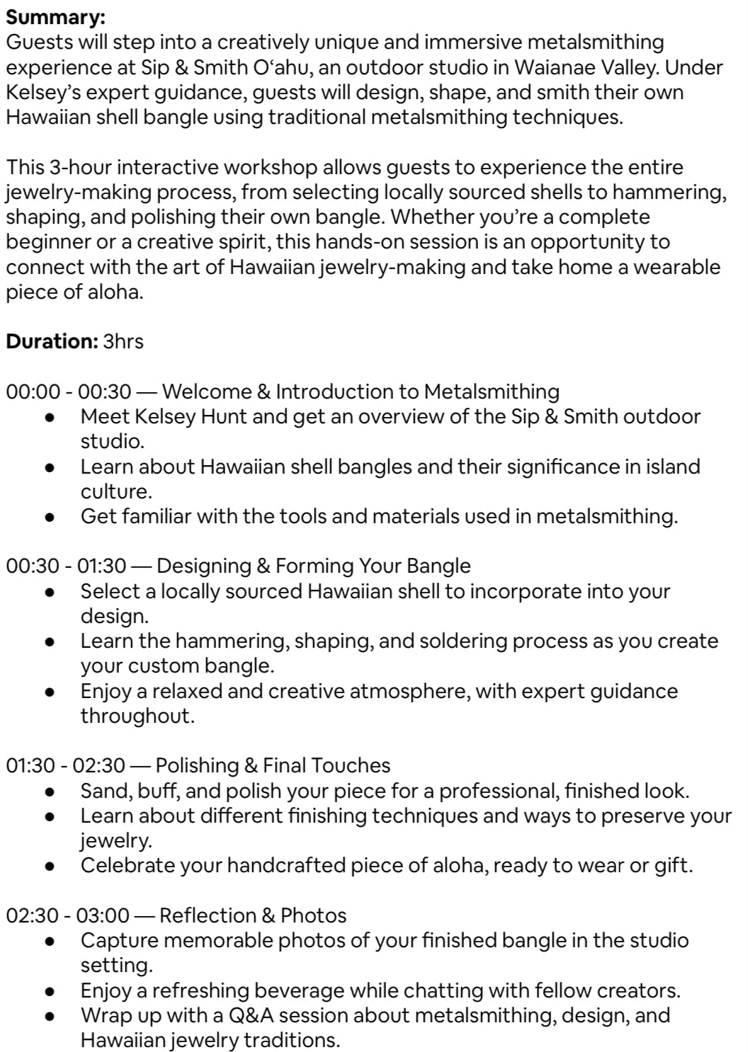 Private Group Workshops