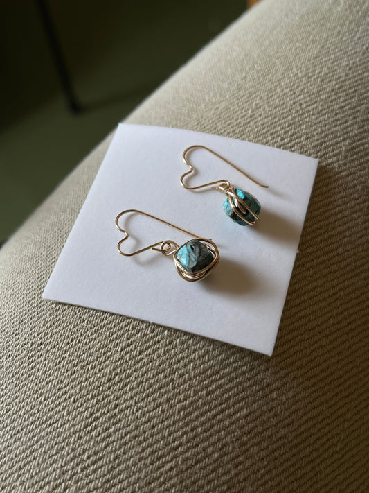 Turquoise Heart Earrings